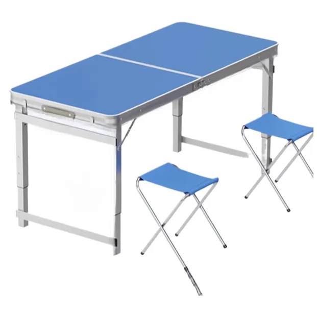 Folding Outdoor Table Set - 5s Quick Open, Perfect for Backyard Picnics - Blue