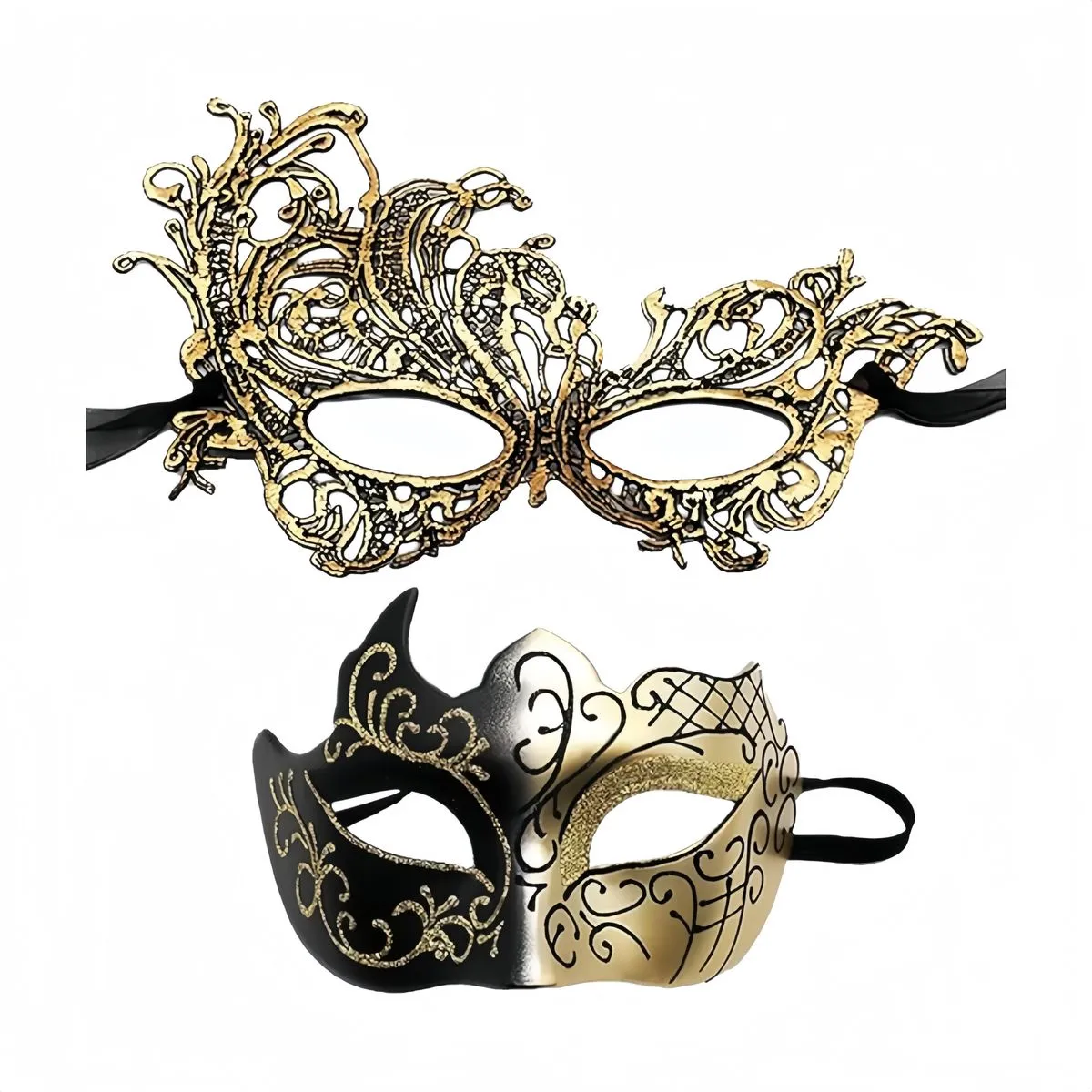 Kingdushi Couple Lace Masquerade Masks for Party & Mardi Gras