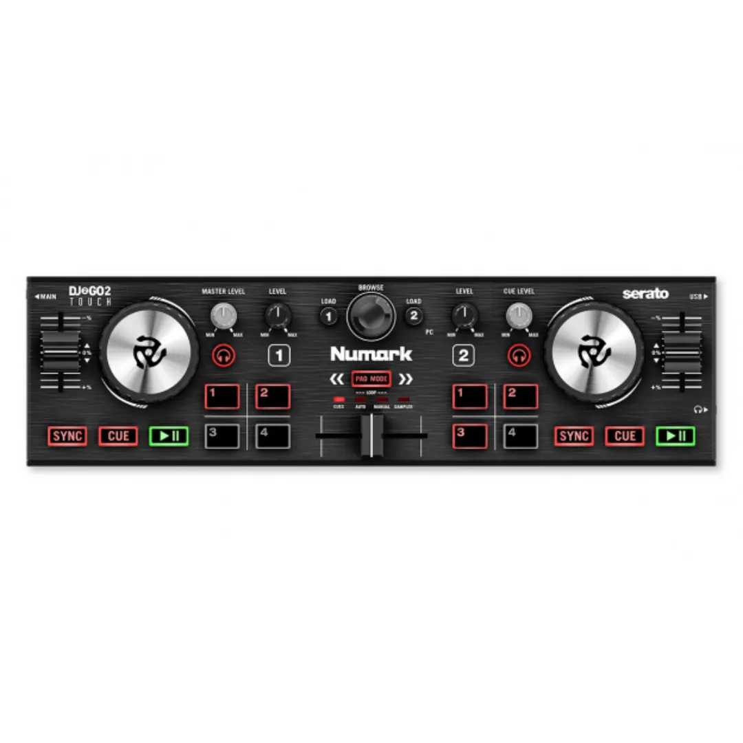 Numark DJ2GO2 Touch - Pocket DJ Controller with Capacitive Touch Jog Wheels