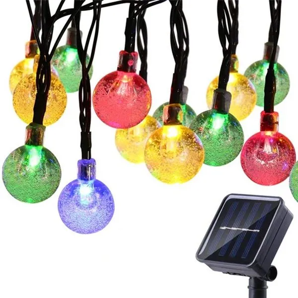 Solar Power Bubble Ball String Light - 5M Decorations Lights - Red