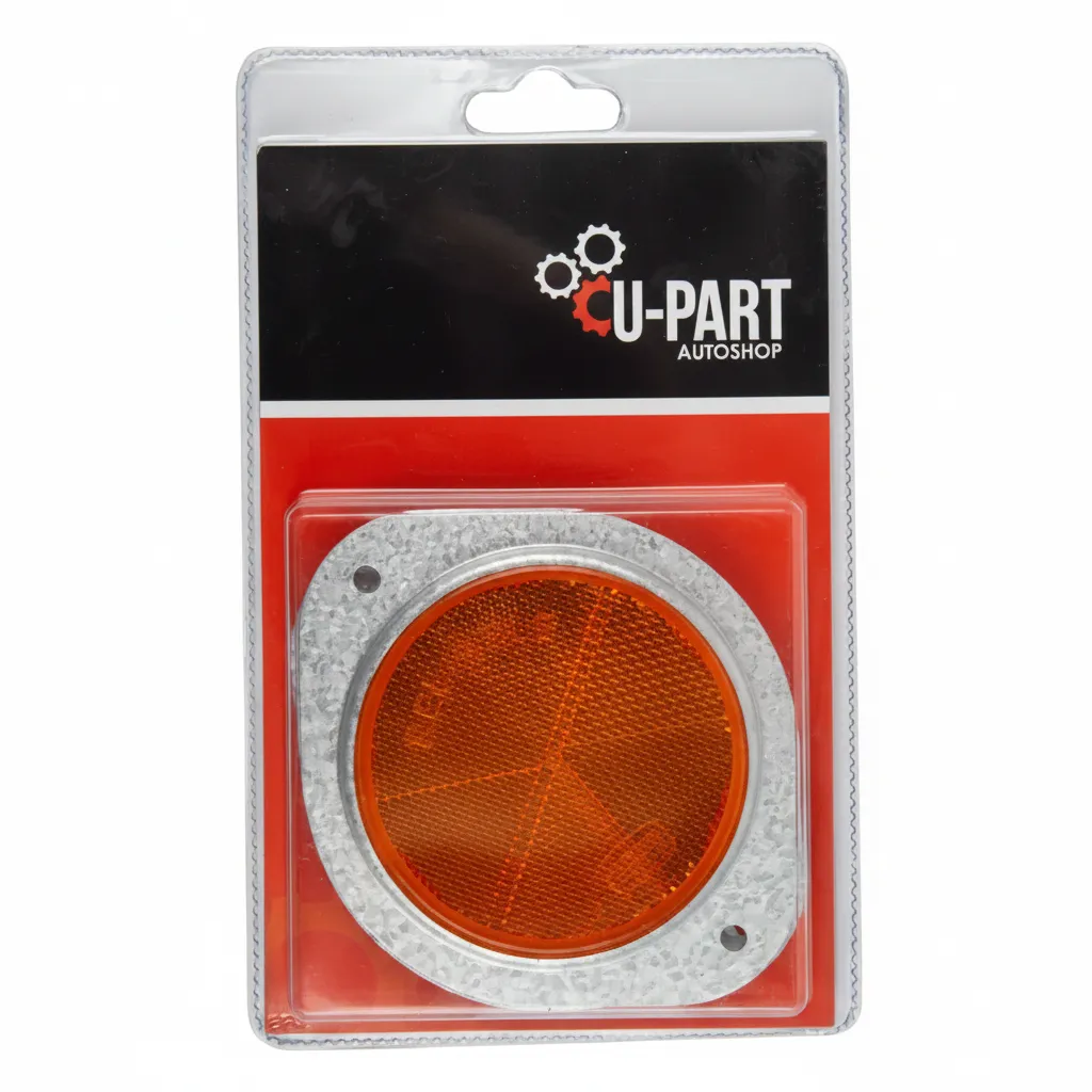 U-Part - Round Amber Reflectors for Vehicles - 76mm - 2 Piece Set