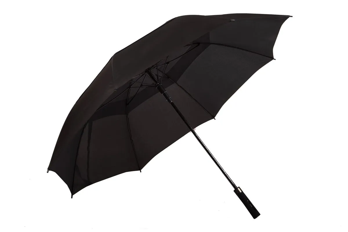 Alice Umbrellas Auto Open Windproof Fibreglass Golf - Black