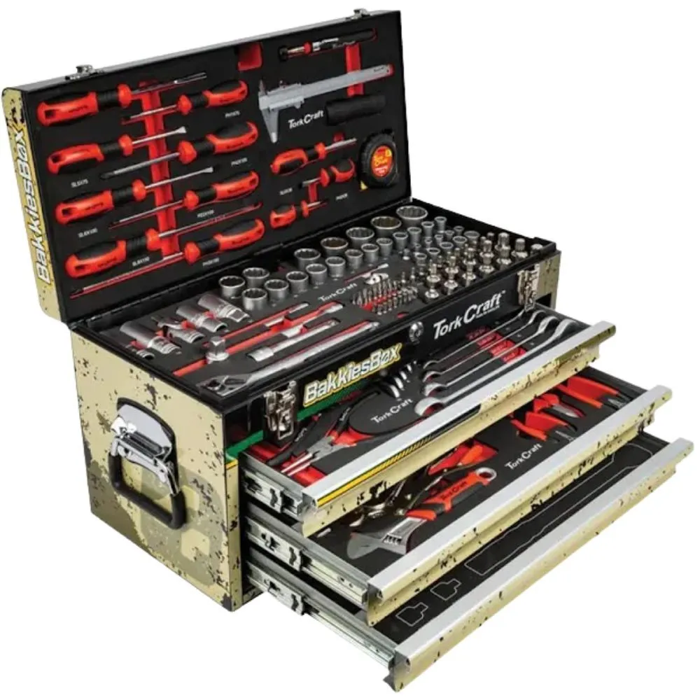 Tork Craft - Tool Box 154 Pieces 3 Drawer & Top Tray