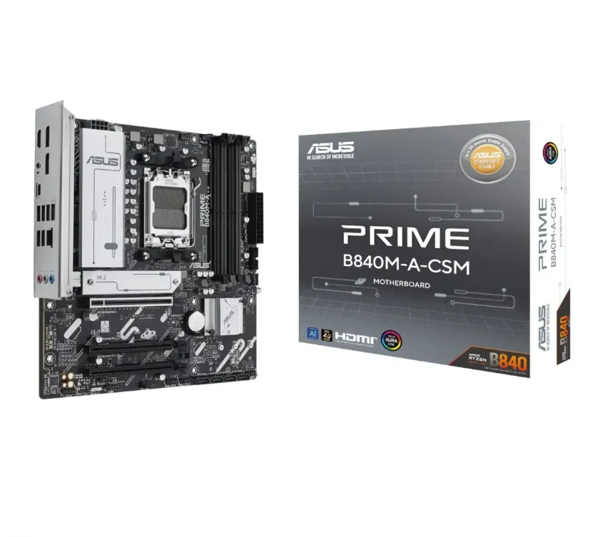 ASUS PRIME B840M-A-CSM AM5 Micro-ATX Motherboard - Stable Performance