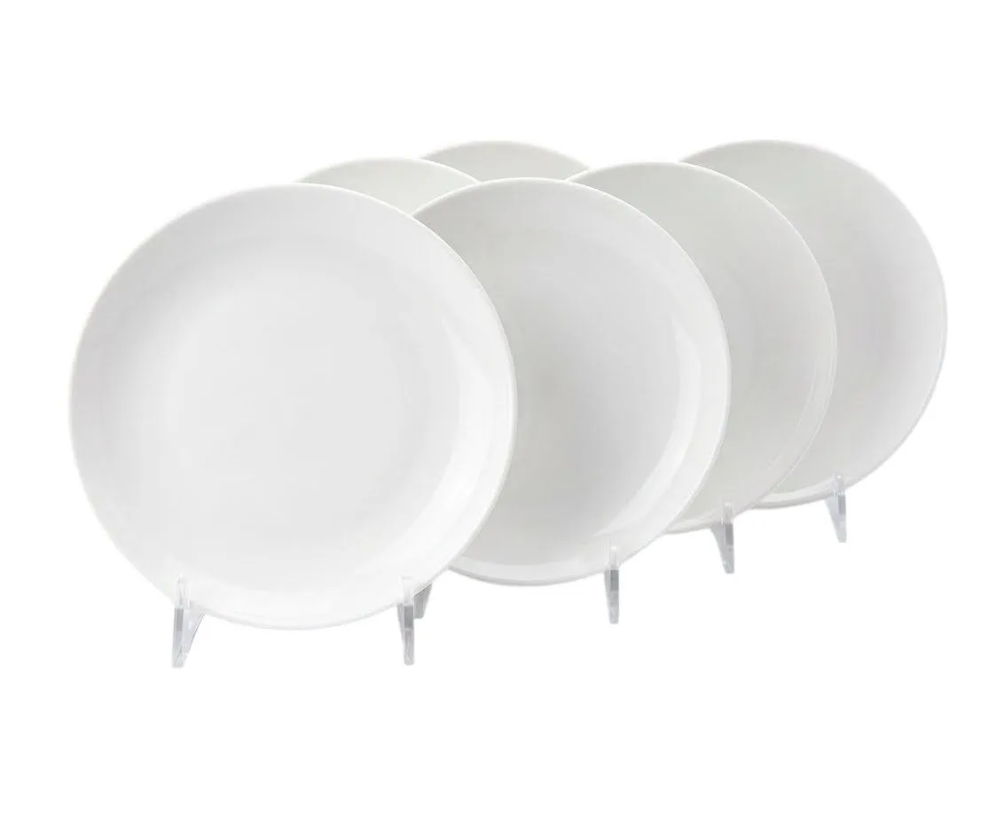 Home 7.5-Inch White Porcelain Side Plates - Set of 6