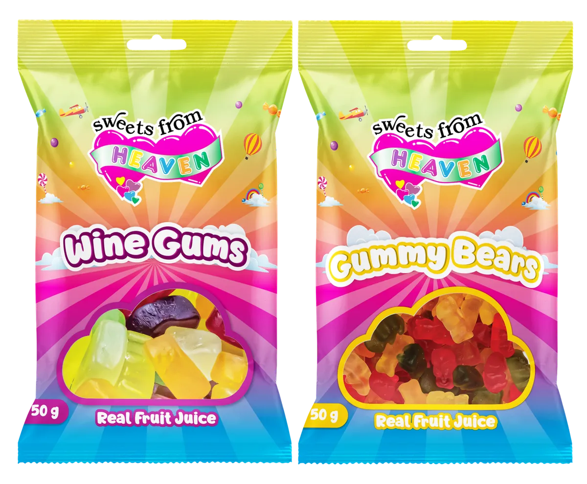 24Pk | Sweets from Heaven | Gums, Bears | Sweets & Chocolate Hampers | 50g