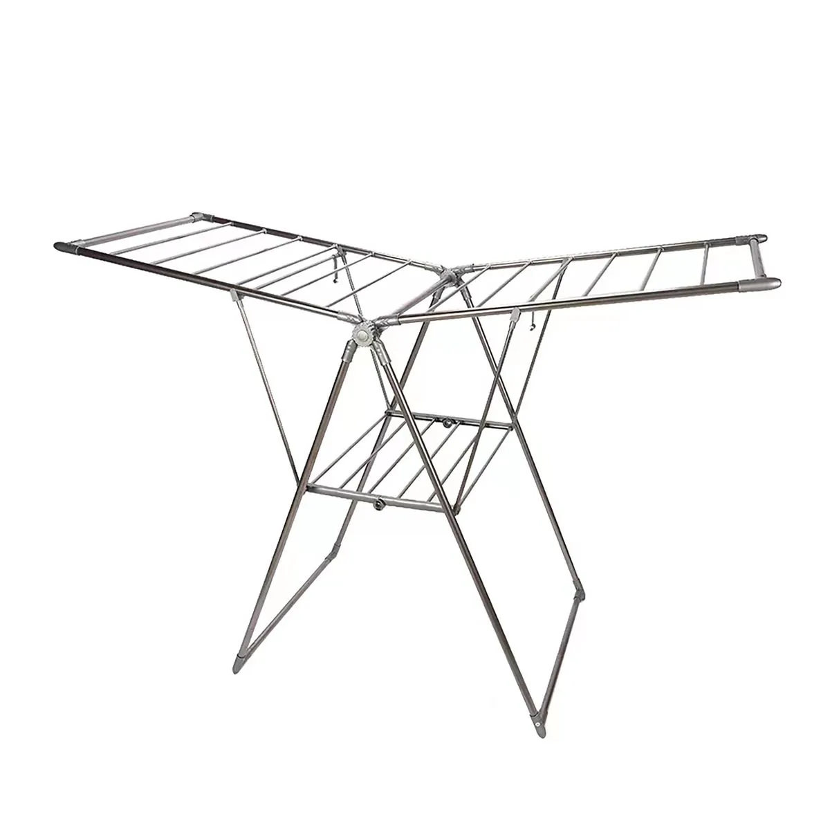 Metal Clothes Dryer Rack-Blue/Grey - Grey