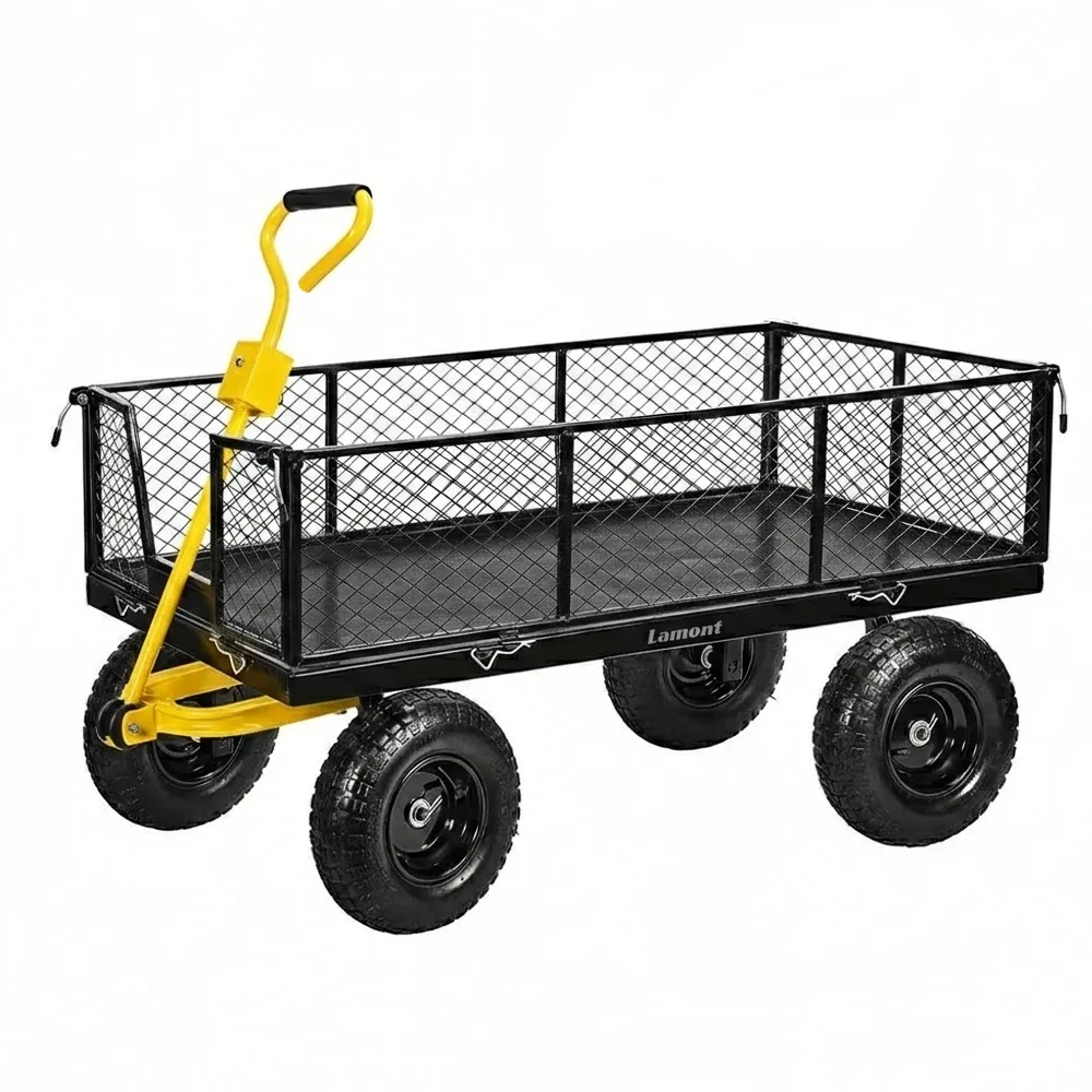 Lamont Garden Utility Wagon Cart Wagon w/ Removable Sides Trailer Trolley