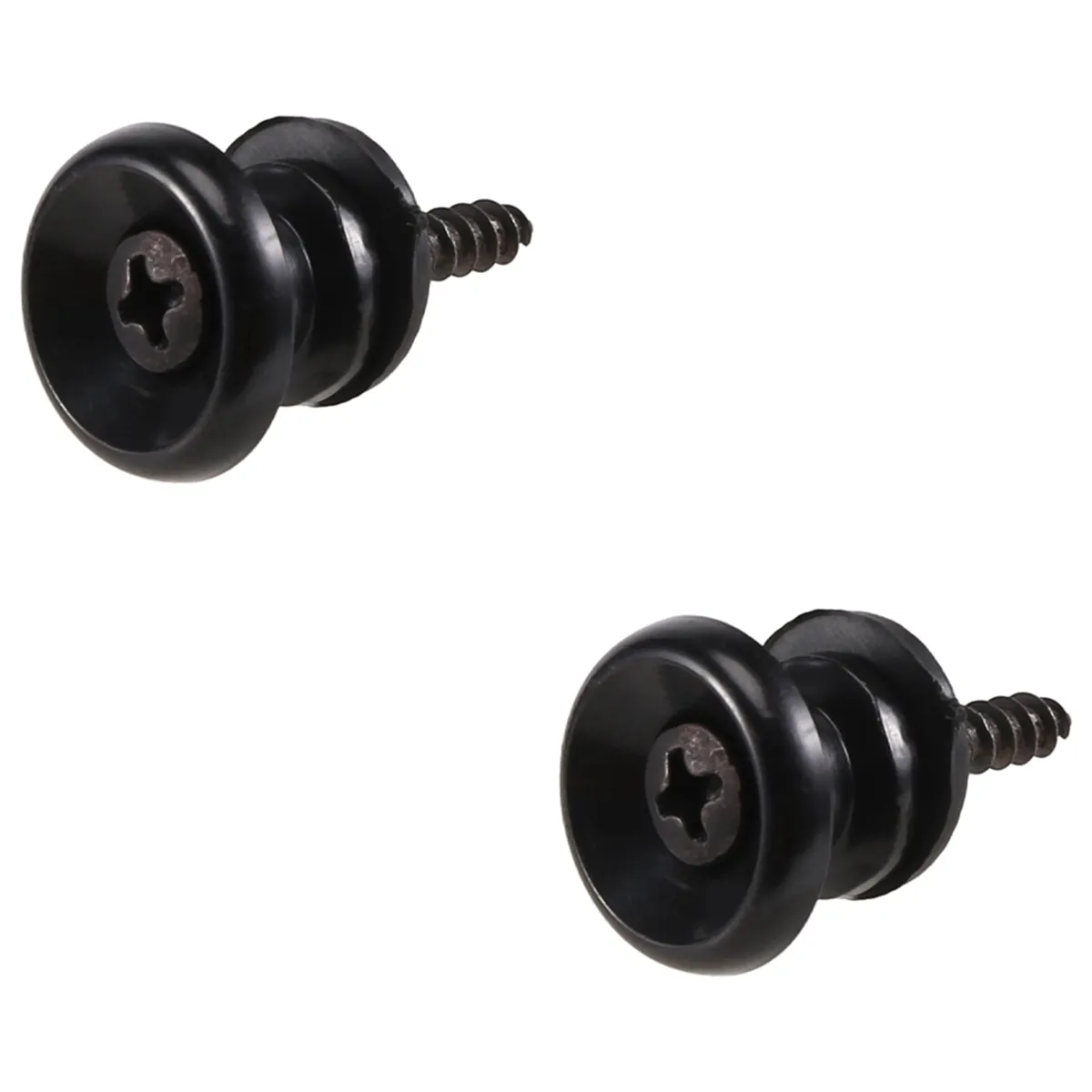2Pcs Mushroom Head Guitar Strap Buttons Strap Bass Parts,Black