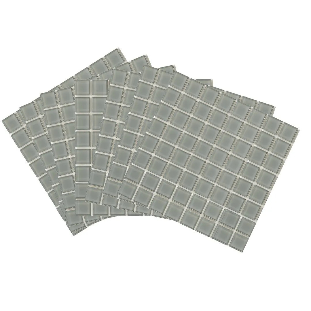 Mosaic Tiles Dove Grey Glass 10mm (Craft Size Sheets)