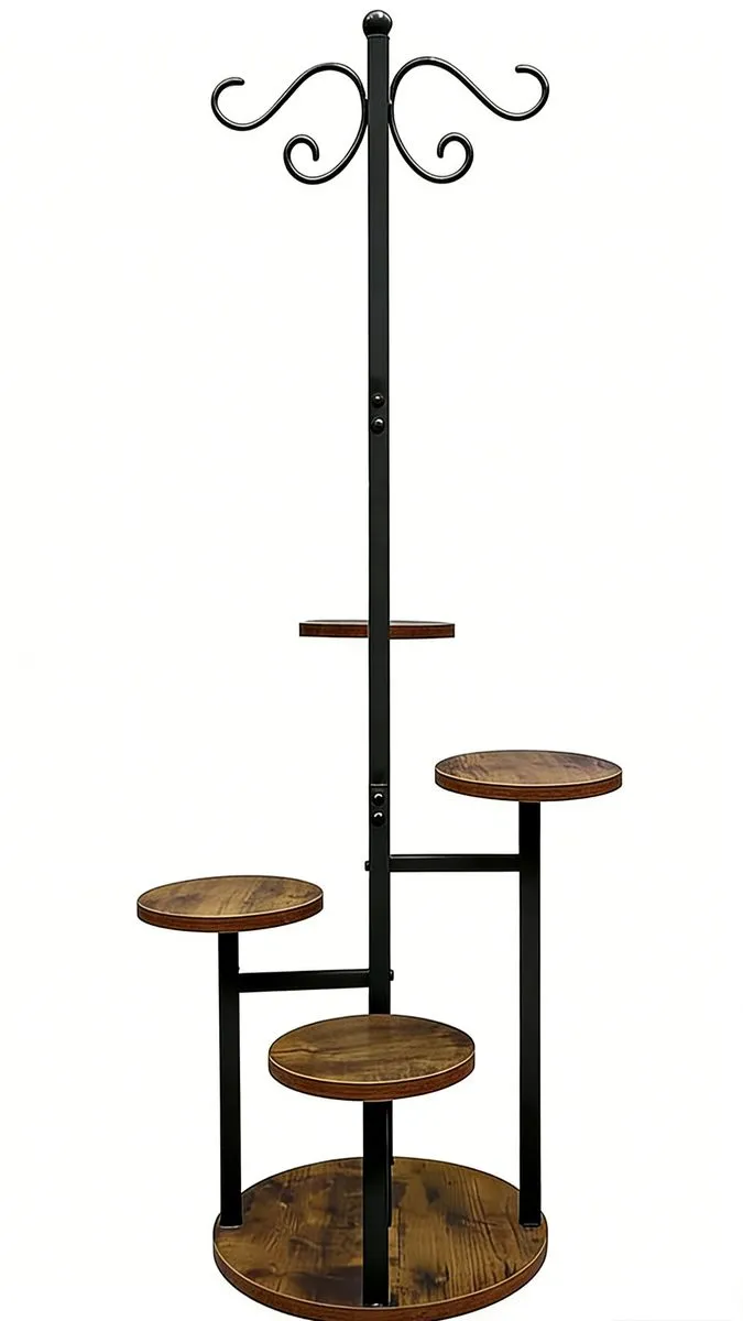 5 Tier Plant Stand Flower Pot Stand, 155cm Tall Metal Plant Holder Black - Black
