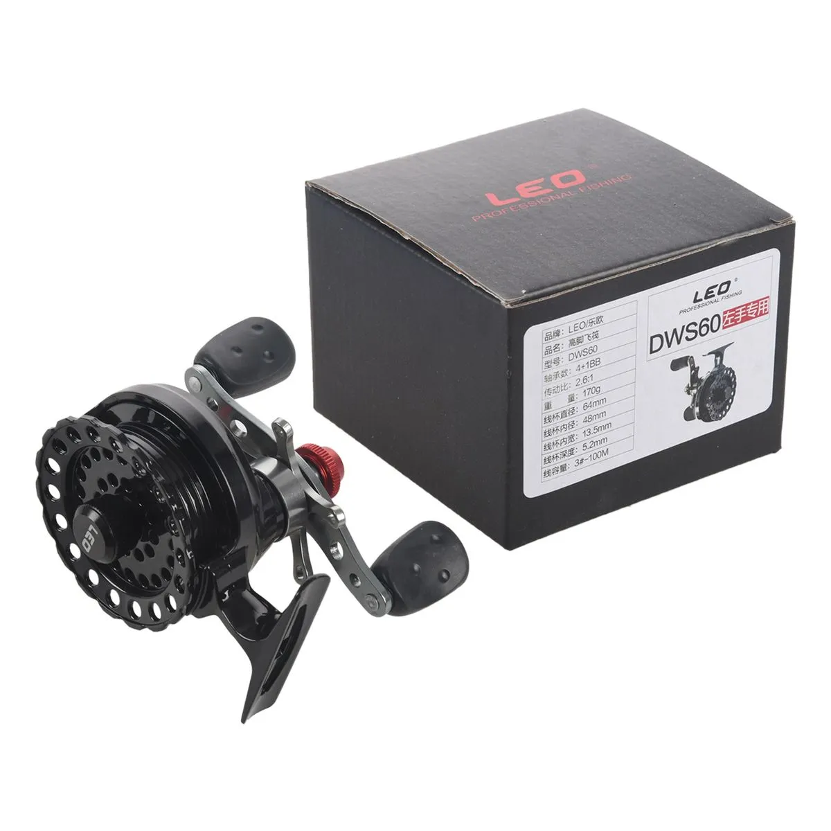 Leo Dws60 4 + 1Bb 2.6 1 65Mm Wheel with Foot Fishing Reels Left Hand