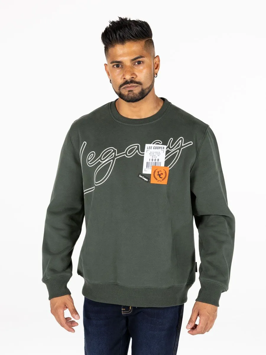 Lee Cooper Men's Long Sleeve Sweatshirt: Leon Olive Green