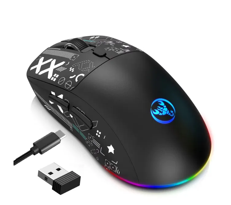 Gaming Mouse, 2.4G Wireless/Bluetooth 5.3/Wired Triple-Mode, 3600 DPI - Black