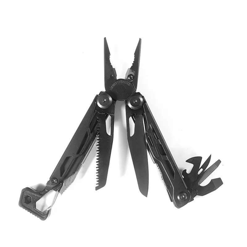 25-in-1 Stainless Steel Multitool Pliers, Portable Outdoor Camping Tool - Black