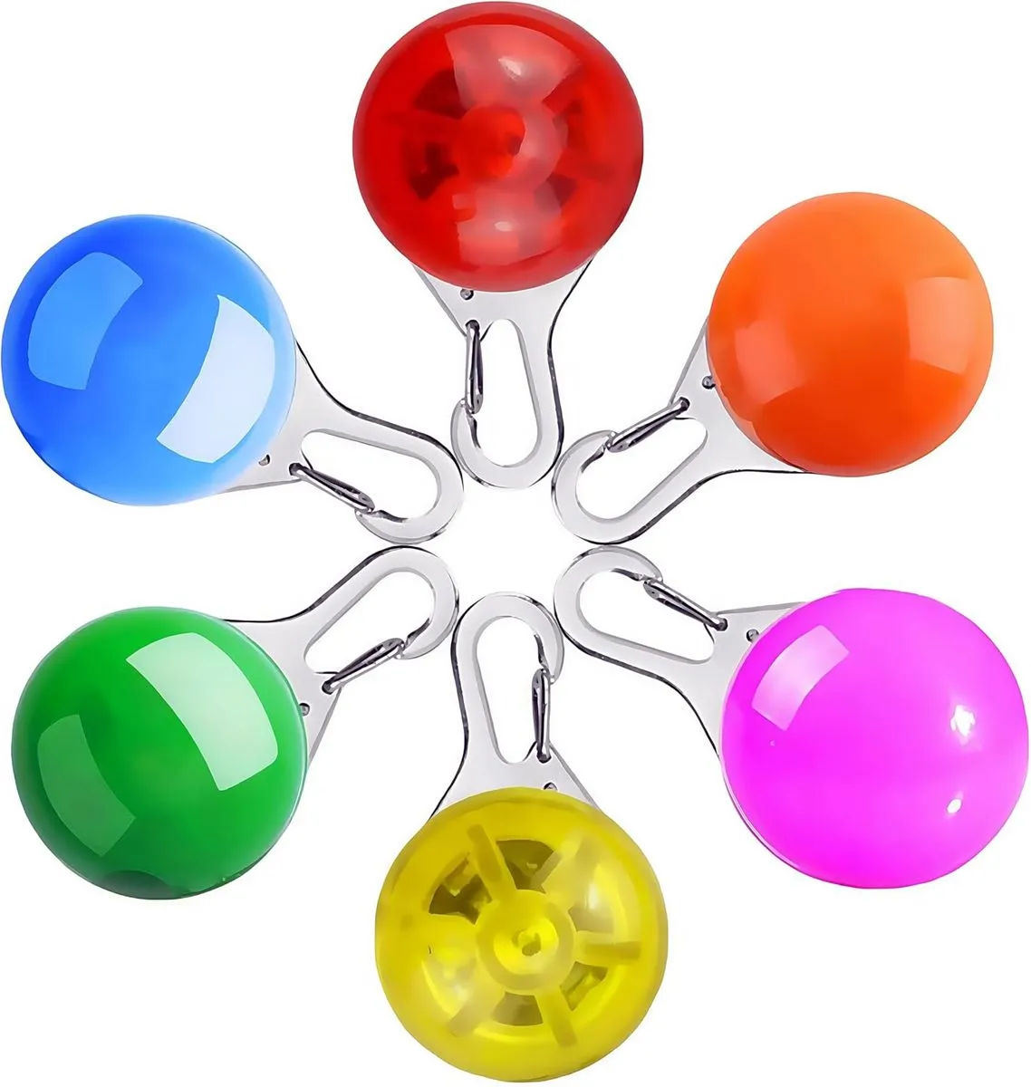 Pet Collar Light with Clip - Pack of 6 - Flashing Safety Belt - LED Light
