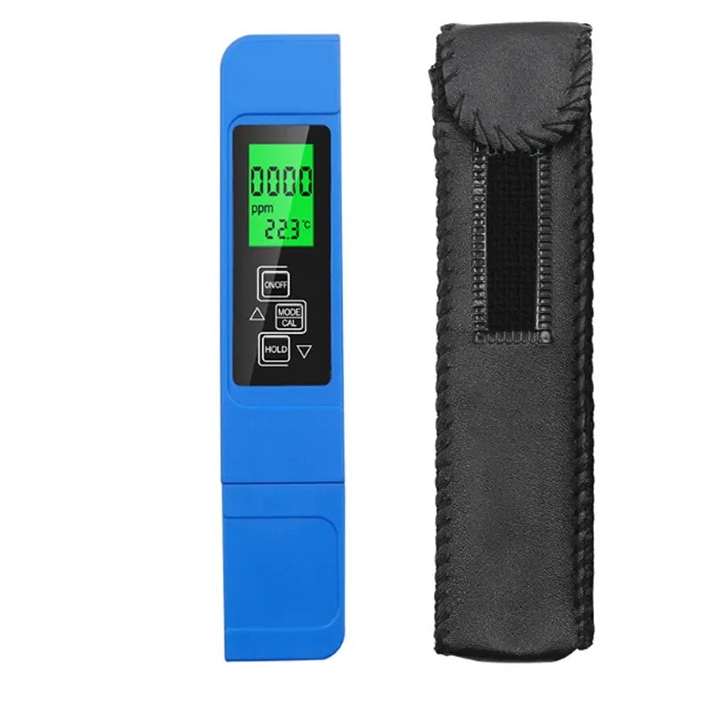 3-in-1 TDS EC Multifunctional Digital LCD Water Quality Tester - Blue