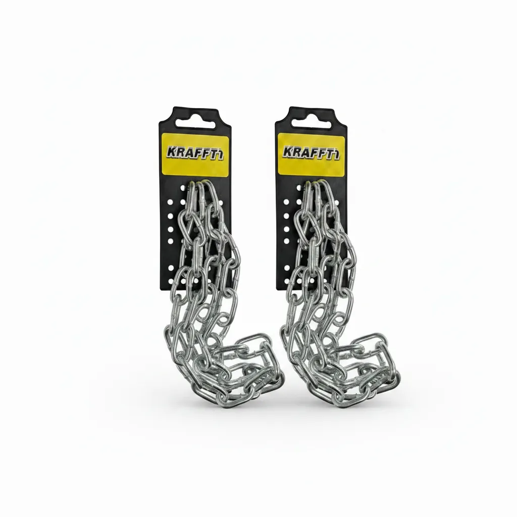 Krafft Electro Galvanised Chain 5mm x 1m - Rust Resistant Utility - 2 Pack