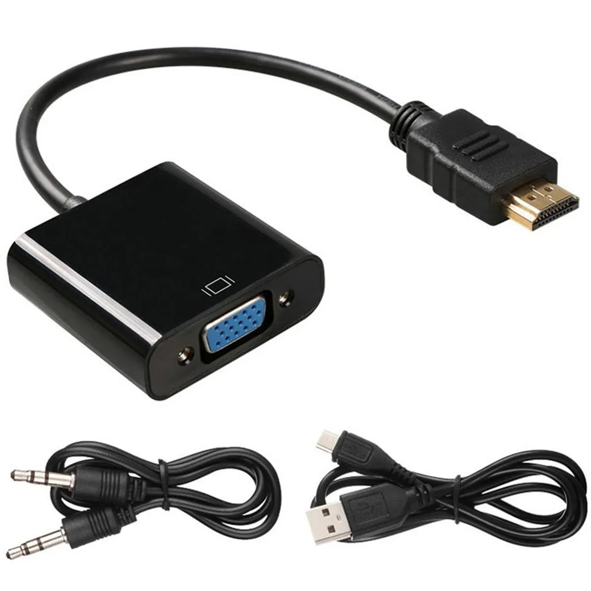 HDMI to VGA Adapter 1080P with Audio Port for Laptop Monitor Projector