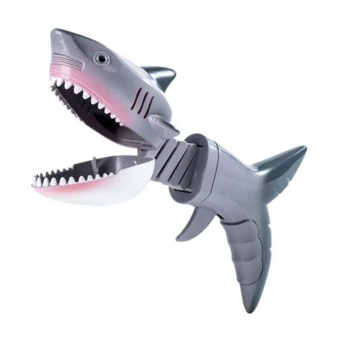 Telescopic Shark Spring Grabber Toy - Grey