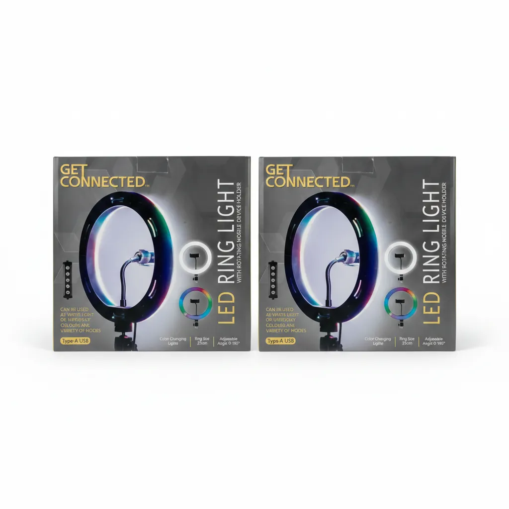 Mobile RGB Ring Light 25 cm Multi-Colour for Photography - 2 Pack