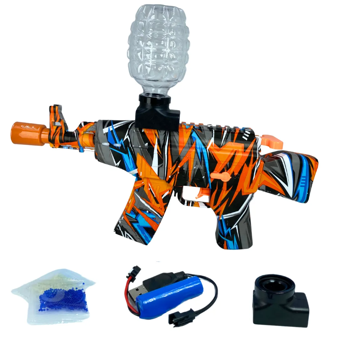 Gel Blaster Gun Water Beads Ball Splatter Shooting Target Toy AK 47 - ORANGE