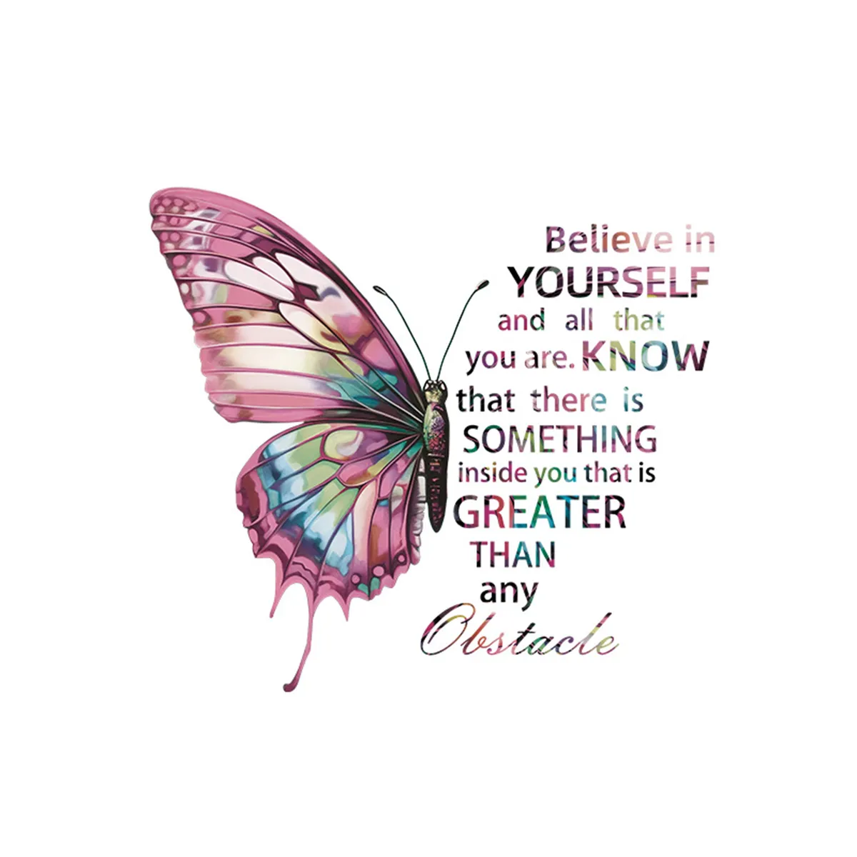 Inspirational "Believe in Yourself" Butterfly Wall Sticker & Decal For Home