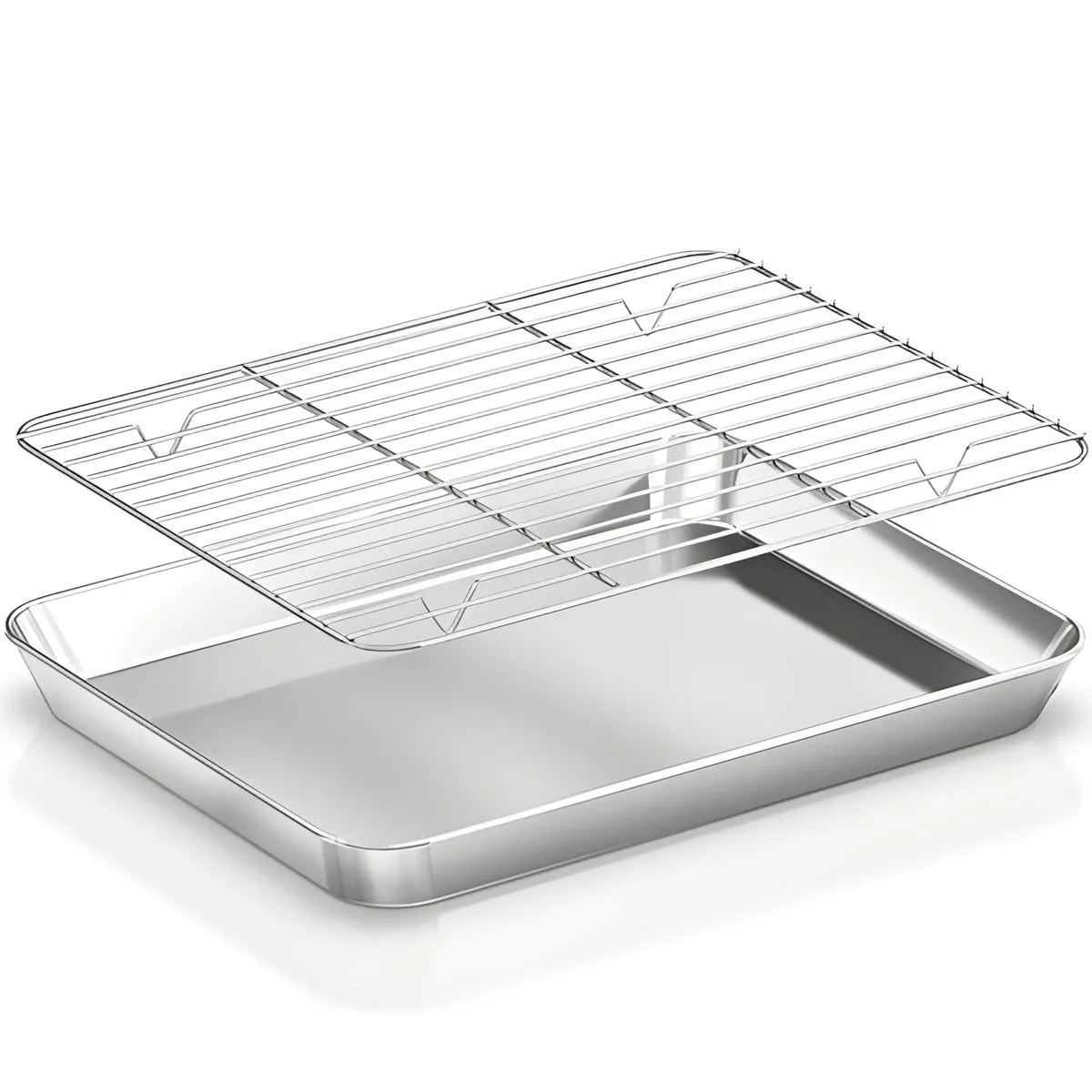 Baking Sheet & Rack Set Metal Tray Baking Pan with Wire Cooling Rack - 2 Piece