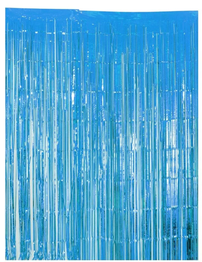 Party Decoration Raindrop Foil Curtain Accessory - Blue