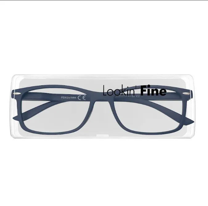 Lookin' Fine - Square Navy Reading Glasses
