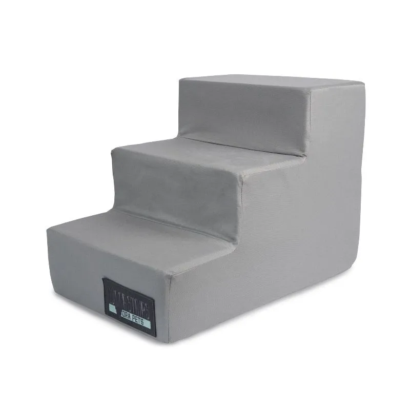 Woof Stairs 3-Step Dog Steps - Light Grey