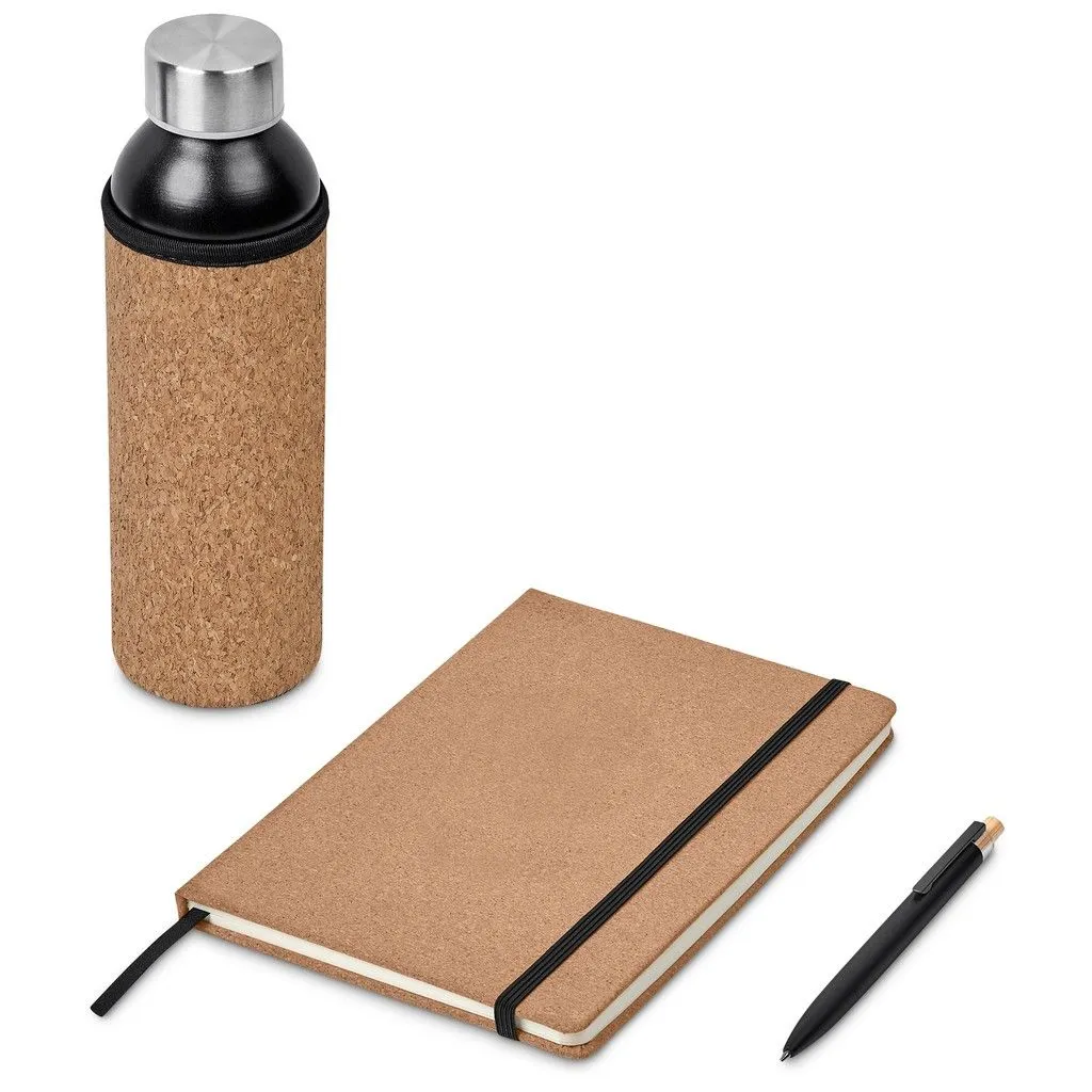 Sumner Bottle, Notebook & Pen Kraft Gift Set