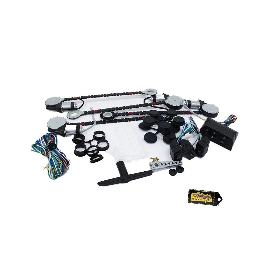 Electric Power Window Conversion Kit for 4 Door Vehicles + Keyrings