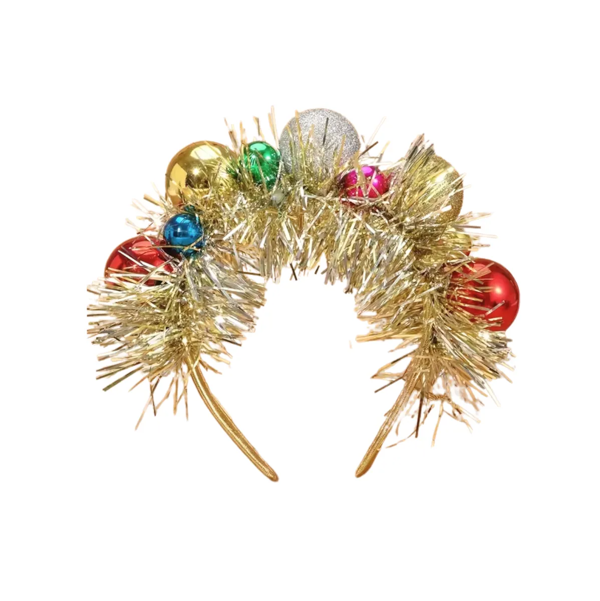Tinsel and Bauble Christmas Headband - Gold
