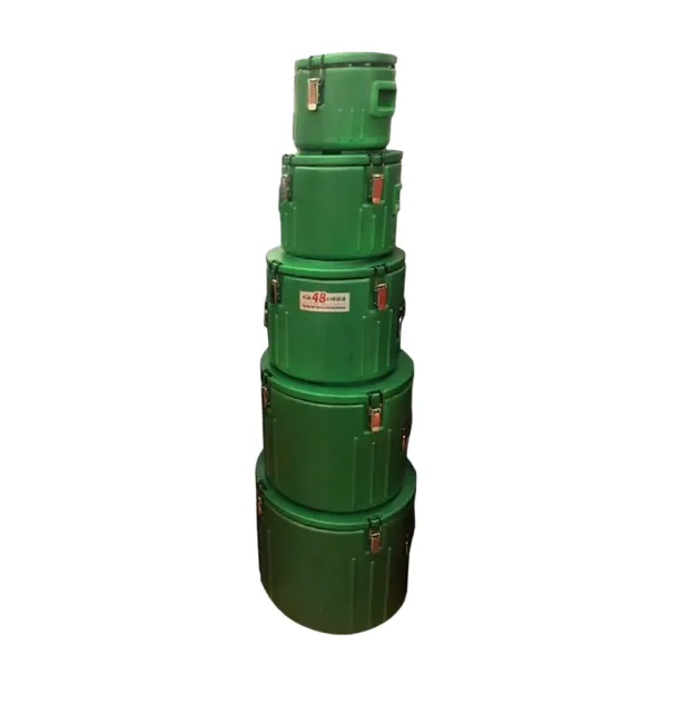 Heavy-Duty Insulated Food Warmer & Cooler Box Set - Stackable Storage - Green