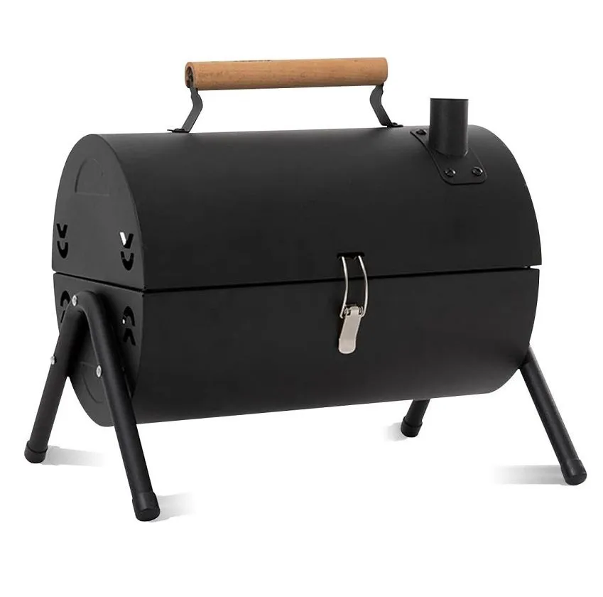 Portable Folding Charcoal BBQ Grill with Smoker Lid