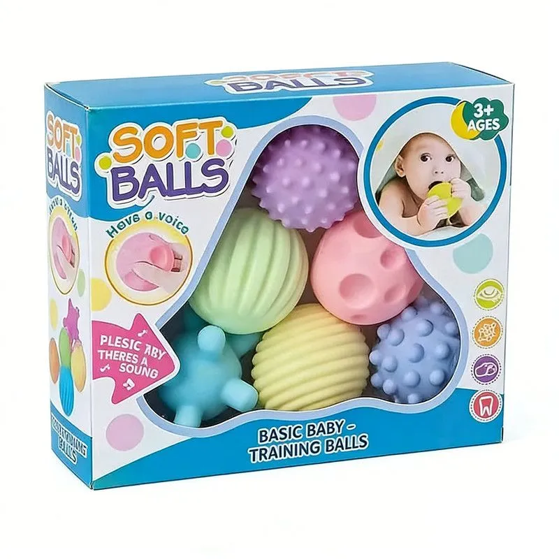 Children's Sensory Ball, Multi-Color Soft Squeeze Ball Bath Toy for Babies