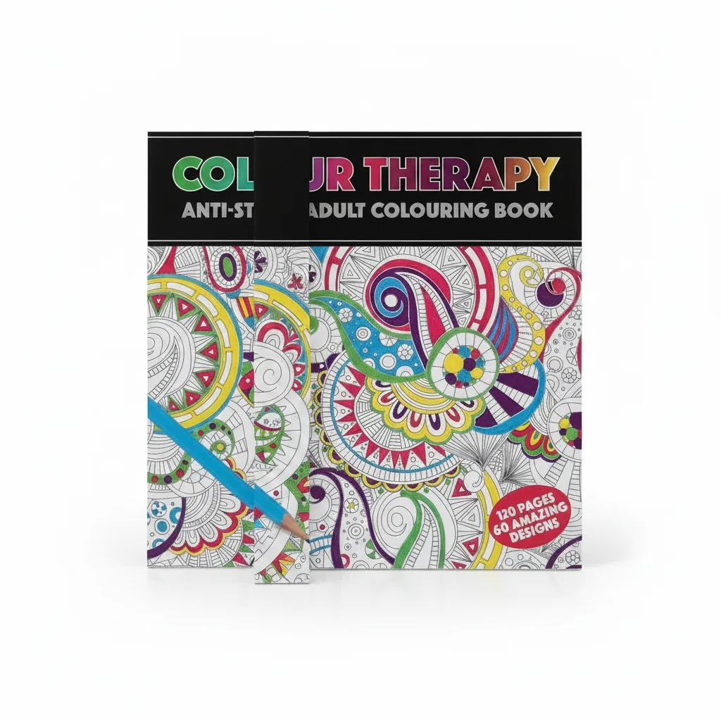 Colouring Therapy Book - 120 Pages, 21x20cm for Relaxation and - 2 Pack