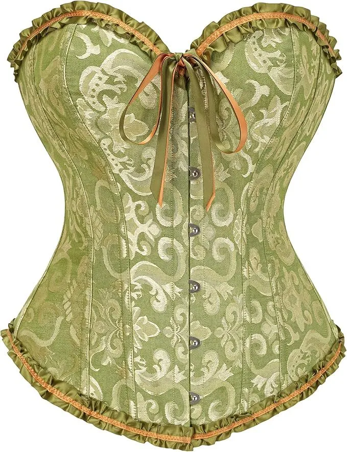Corset Top Bustier Lingerie for Women,Corset Bustier Lingeri Bodyshaper Top - Green