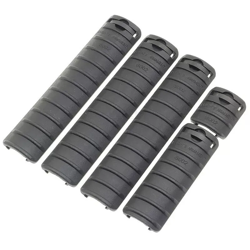 Tactical Rail Cover Panel Set for 20mm Picatinny Rails - 5 Piece Set - Black