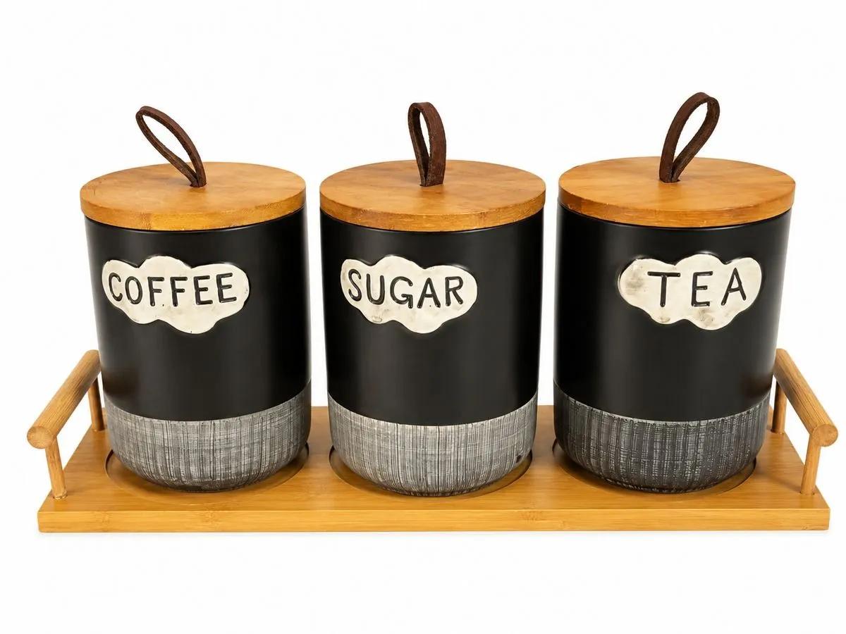 Coffee Tea Sugar Canister 3 Piece