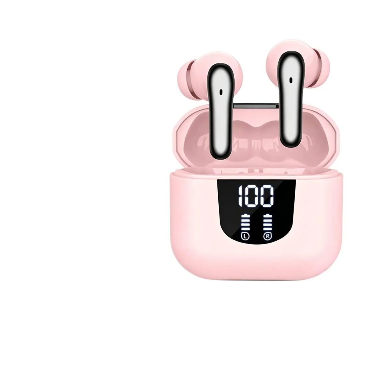True Wireless Earbuds LED Display HiFi Bass Long Battery - Pink