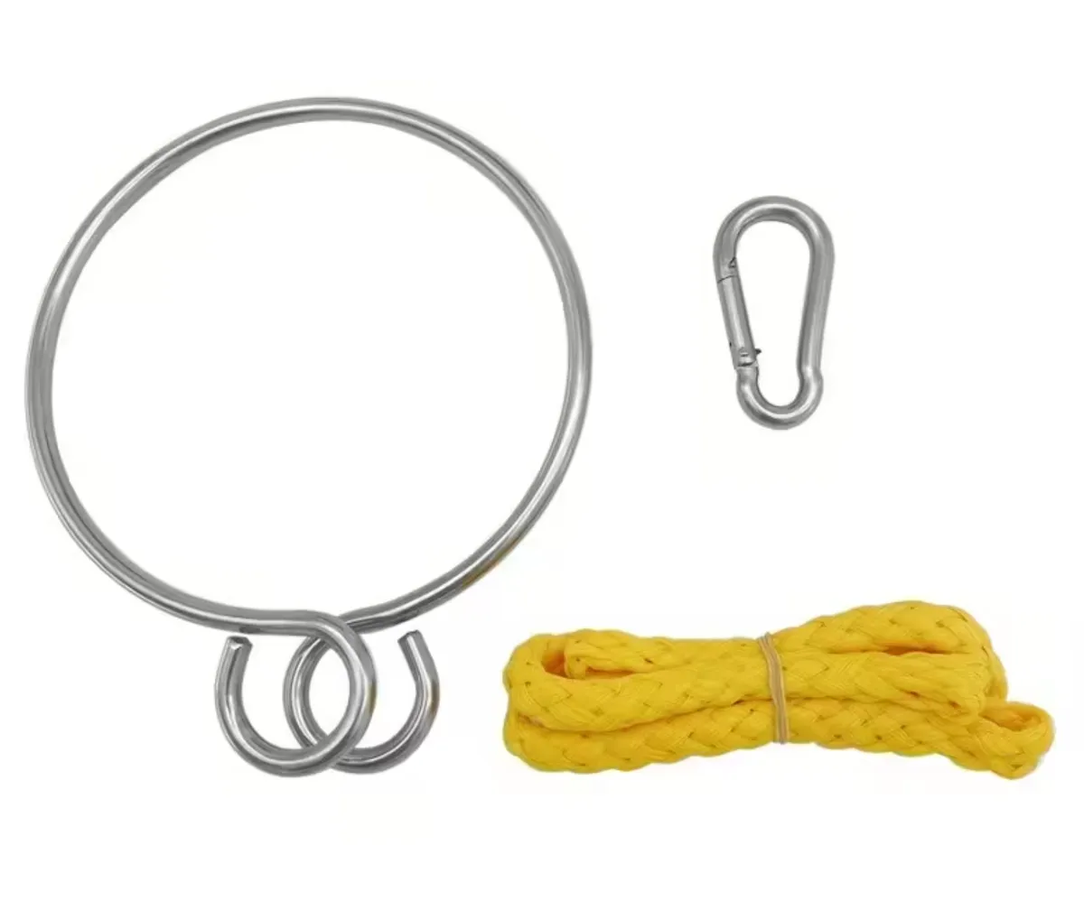 Tool DIY Marine Stainless Steel 6mm Anchor Ring With Rope- 13cm