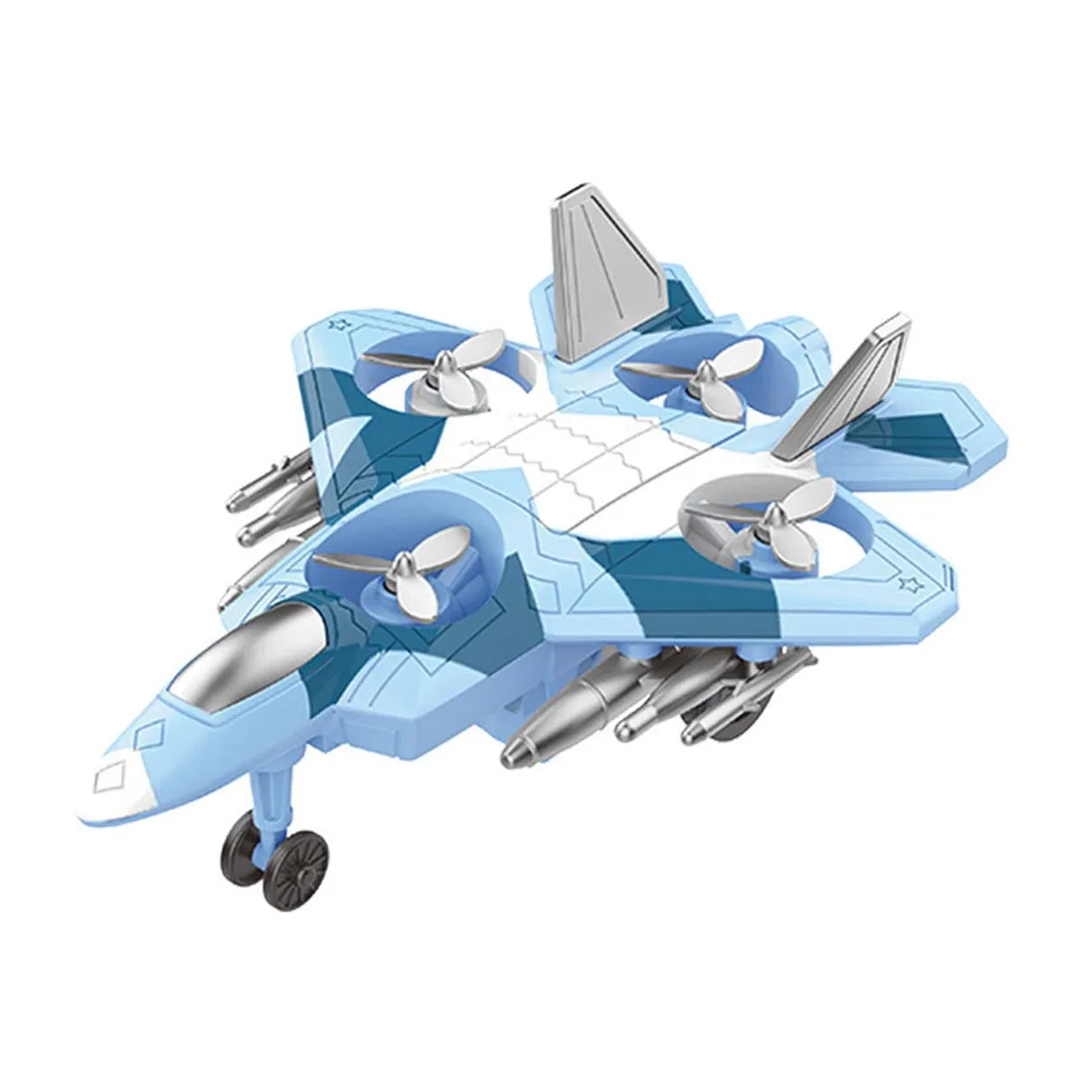 Blue Inertial Combat Aircraft Toy, Spin & High-speed sliding Plane Toy