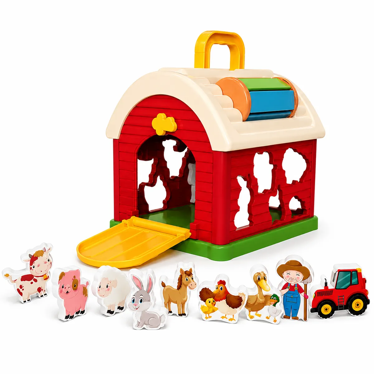 Toddler Farm Shape Sorter - 11 Piece Montessori Animal Barn Toy 18m+