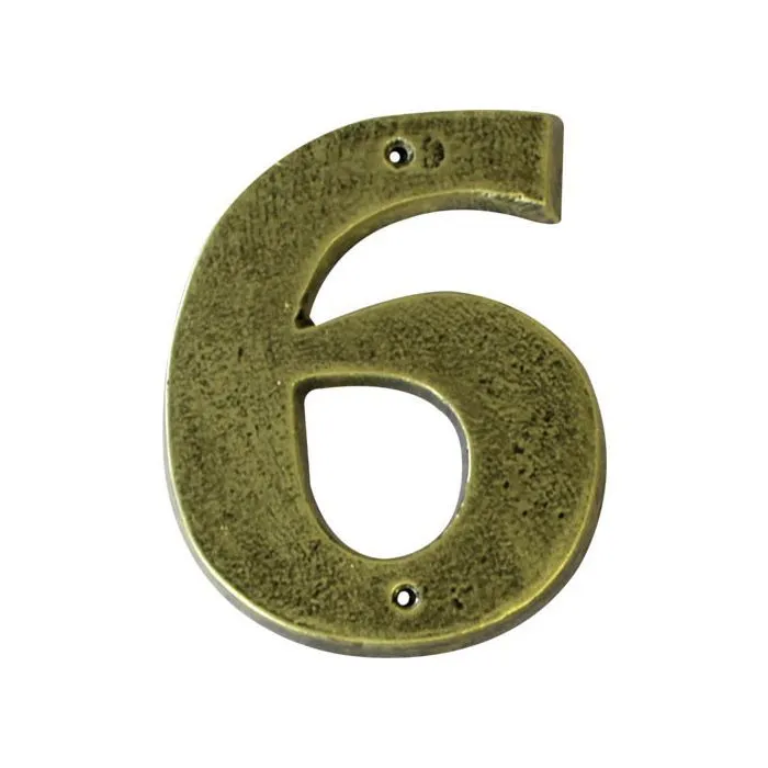 Antique Gold Numeral No .6 (200mm) - Gold