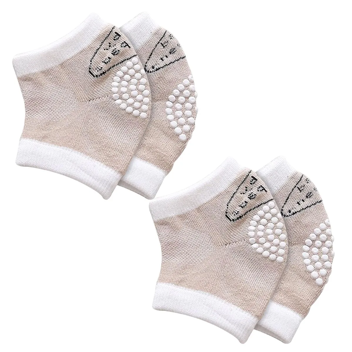 Baby Knee Pads 2 Pairs for Crawling Anti-Slip Breathable Cotton Protection