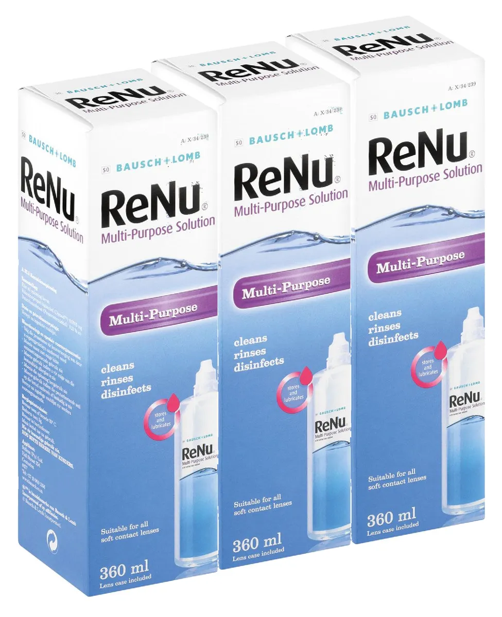 3 Pack - ReNu Multi-Purpose Contact Lens Cleaning Solution 360ml