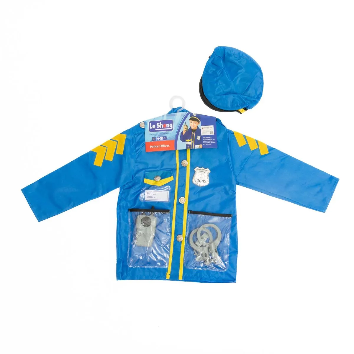 Policeman/ Officer Costume Set with Accessories -Deluxe -Role Play, Pretend