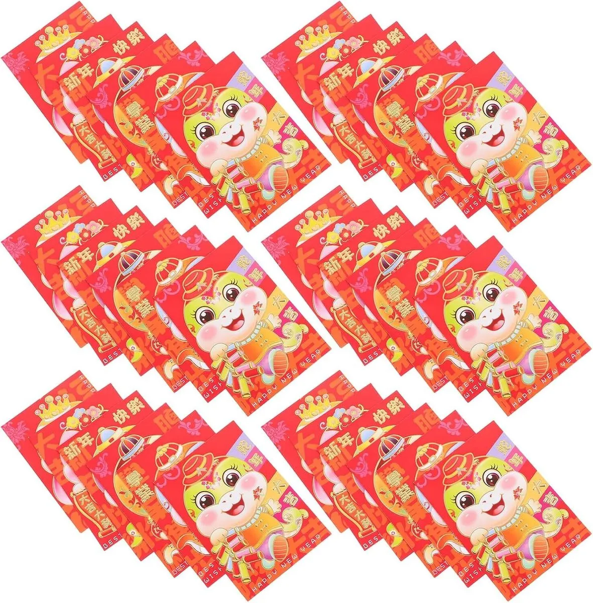 60 Pcs Chinese New Year Red Envelopes 8×11.5cm Lucky Money Packets Spring